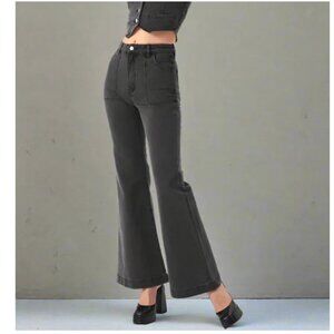 Rollas Eastcoast Flare Wide Leg Crop Jeans Womens 29 Vintage Washed Black
